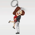 The Day Our Journey Began - Couple Personalized Custom Shaped Acrylic Keychain - Gift For Husband, Wife, Couple