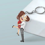 The Day Our Journey Began - Couple Personalized Custom Shaped Acrylic Keychain - Gift For Husband, Wife, Couple