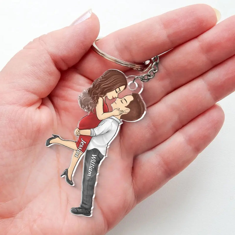 The Day Our Journey Began - Couple Personalized Custom Shaped Acrylic Keychain - Gift For Husband, Wife, Couple