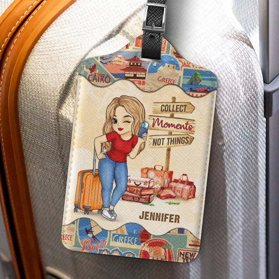 To Travel Is To Live And Collect Moments - Travel Personalized Custom Luggage Tag - Holiday Vacation Gift, Gift For Adventure Travel Lovers