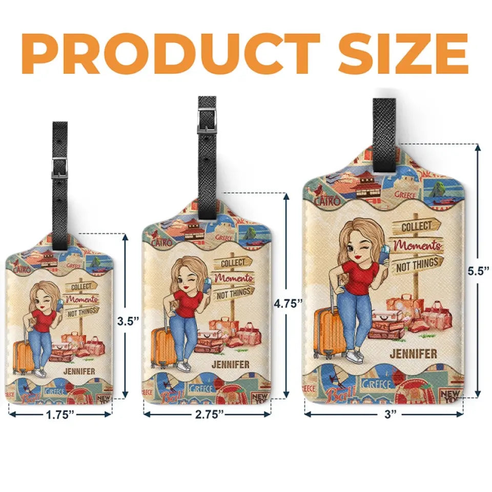 To Travel Is To Live And Collect Moments - Travel Personalized Custom Luggage Tag - Holiday Vacation Gift, Gift For Adventure Travel Lovers