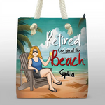 Time To Enjoy The Finer Things - Family Personalized Custom Beach Bag - Appreciation, Retirement Gift For Grandma, Retirees