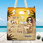 Live In The Sunshine, Swim In The Sea - Bestie Personalized Custom Beach Bag - Summer Vacation Gift For Women