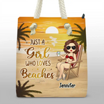 Live In The Sunshine, Swim In The Sea - Bestie Personalized Custom Beach Bag - Summer Vacation Gift For Women
