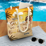 Live In The Sunshine, Swim In The Sea - Bestie Personalized Custom Beach Bag - Summer Vacation Gift For Women