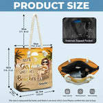 Live In The Sunshine, Swim In The Sea - Bestie Personalized Custom Beach Bag - Summer Vacation Gift For Women