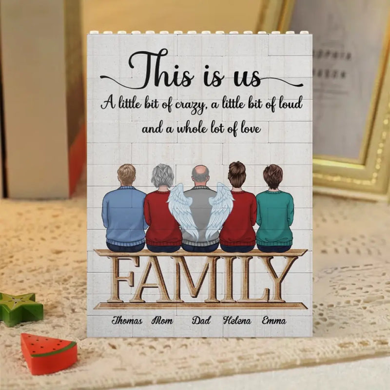 This Is Us, A Whole Lot Of Love - Family Personalized Custom Vertical Rectangle Shaped Building Brick Blocks - Gift For Family