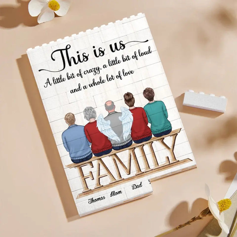 This Is Us, A Whole Lot Of Love - Family Personalized Custom Vertical Rectangle Shaped Building Brick Blocks - Gift For Family