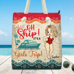 Girls Trip! Cheaper Than Therapy - Bestie Personalized Custom Beach Bag - Summer Vacation Gift For Best Friends, Sisters, Cruise Lovers