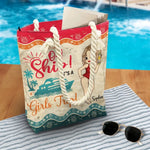 Girls Trip! Cheaper Than Therapy - Bestie Personalized Custom Beach Bag - Summer Vacation Gift For Best Friends, Sisters, Cruise Lovers