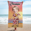 Custom Photo Wild, Barefoot, And Free - Family Personalized Custom Beach Towel - Summer Vacation Gift, Birthday Pool Party Gift For Husband Wife, Family Members