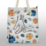 I Wanna Hold Your Hand And Discover The World - Family Personalized Custom Beach Bag - Gift For Mom, Grandma