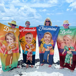 Custom Photo Beach Daze Always - Family Personalized Custom Beach Towel - Summer Vacation Gift, Birthday Pool Party Gift For Husband Wife, Family Members