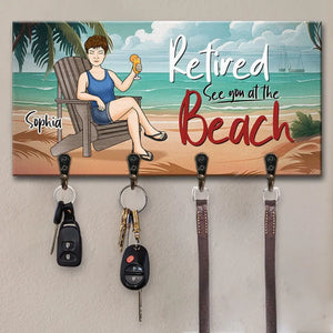 À bientôt à la plage ! Porte-clés personnalisé pour la maison, cadeau de pendaison de crémaillère pour grand-mère