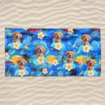 Custom Photo Furry Friends And Sunny Days - Dog & Cat Personalized Custom Beach Towel - Summer Vacation Gift, Birthday Pool Party Gift For Dog Lovers