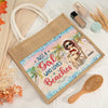 Just A Girl Who Loves Beaches - Bestie Personalized Custom Tote Gift Bags, Jute Tote Bags, Beach Bags - Gift For Best Friends, BFF, Sisters