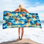 Custom Photo Vacation Mode On - Dog 
& Cat Personalized Custom Beach Towel - Summer Vacation Gift, Birthday Pool Party Gift For Pet Owners, Pet Lovers