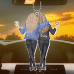 A Mother Is A Daughter's Best Friend - Family Personalized Custom Car Ornament - Acrylic Custom Shaped - Gift For Mom, Daughter