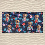Custom Photo Vacay Mode Activated - Dog 
& Cat Personalized Custom Beach Towel - Summer Vacation Gift, Birthday Pool Party Gift For Pet Owners, Pet Lovers