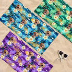 Custom Photo Vacation Mode On - Dog 
& Cat Personalized Custom Beach Towel - Summer Vacation Gift, Birthday Pool Party Gift For Pet Owners, Pet Lovers