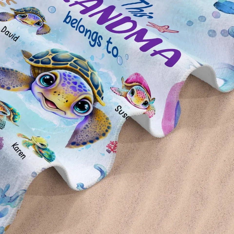 A House Needs A Grandma In It - Family Personalized Custom Beach Towel - Summer Vacation Gift, Birthday Pool Party Gift For Grandma