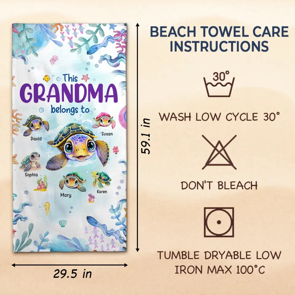 A House Needs A Grandma In It - Family Personalized Custom Beach Towel - Summer Vacation Gift, Birthday Pool Party Gift For Grandma