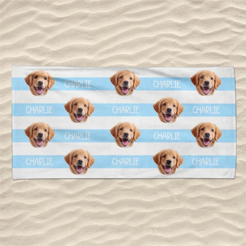 Custom Photo Summer Days And Pet Cuddles - Dog 
& Cat Personalized Custom Beach Towel - Summer Vacation Gift, Birthday Pool Party Gift For Pet Owners, Pet Lovers