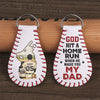 God Hit A Home Run When He Made You - Family Personalized Custom Leather Keychain - Gift For Family Members