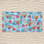 Custom Photo Sandy Paws, Salty Kisses - Dog & Cat Personalized Custom Beach Towel - Summer Vacation Gift, Birthday Pool Party Gift For Dog Lovers