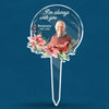 Photo personnalisée toujours présente dans nos pensées - Piquet de jardin en acrylique personnalisé de style vitrail - Cadeau de condoléances pour les membres de la famille