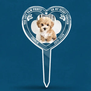 Photo personnalisée « Tu es toujours un ange dans mon cœur » – Piquet de jardin en acrylique personnalisé de style vitrail – Cadeau de condoléances pour les propriétaires et les amoureux des animaux