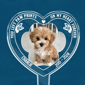 Photo personnalisée « Tu es toujours un ange dans mon cœur » – Piquet de jardin en acrylique personnalisé de style vitrail – Cadeau de condoléances pour les propriétaires et les amoureux des animaux