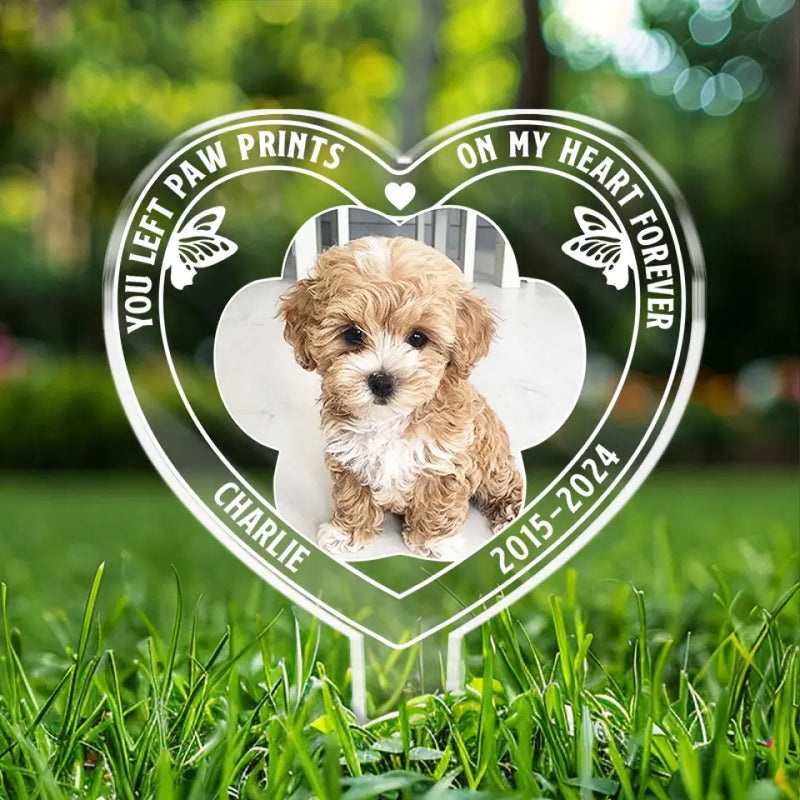 Custom Photo You Are Always An Angel In My Heart - Memorial Personalized Custom Stain Glass Style Acrylic Garden Stake - Sympathy Gift For Dog Lovers, Pet Owners