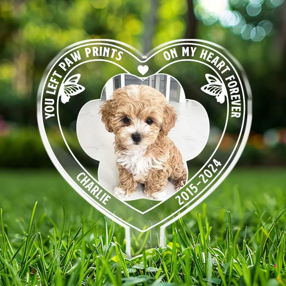 Custom Photo You Are Always An Angel In My Heart - Memorial Personalized Custom Stain Glass Style Acrylic Garden Stake - Sympathy Gift For Pet Owners, Pet Lovers