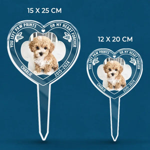 Photo personnalisée « Tu es toujours un ange dans mon cœur » – Piquet de jardin en acrylique personnalisé de style vitrail – Cadeau de condoléances pour les propriétaires et les amoureux des animaux