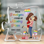 You Are The Missing Piece - Couple Personalized Custom Puzzle Shaped Acrylic Plaque - Gift For Wife, Couple