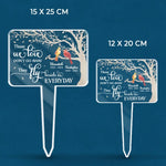 Those We Love Don't Go Away, They Fly Beside Us Every Day - Memorial Personalized Custom Stain Glass Style Acrylic Garden Stake - Sympathy Gift For Family