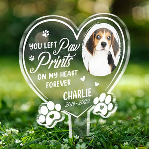 Photo personnalisée « Je t'aimerai toujours » - Piquet de jardin en acrylique style vitrail personnalisé - Cadeau de condoléances pour les propriétaires et les amoureux des animaux