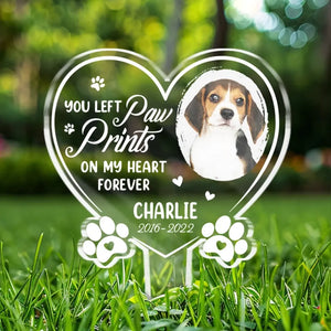 Photo personnalisée « Je t'aimerai toujours » - Piquet de jardin en acrylique style vitrail personnalisé - Cadeau de condoléances pour les propriétaires et les amoureux des animaux