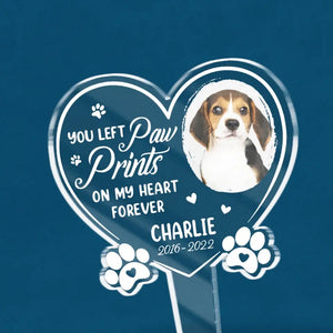 Photo personnalisée « Je t'aimerai toujours » - Piquet de jardin en acrylique style vitrail personnalisé - Cadeau de condoléances pour les propriétaires et les amoureux des animaux