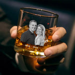 Custom Photo Congrats On Being My Husband - Couple Personalized Custom Whiskey Glass - Gift For Husband, Wife, Couple
