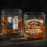 Custom Photo Congrats On Being My Husband - Couple Personalized Custom Whiskey Glass - Gift For Husband, Wife, Couple