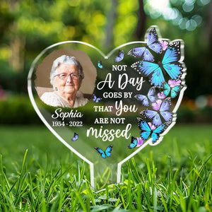 Photo personnalisée « Une belle âme » - Piquet de jardin en acrylique style vitrail personnalisé - Cadeau de condoléances pour les membres de la famille