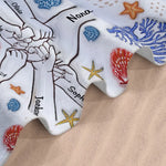 Wonderful Summer With Grandma - Family Personalized Custom Beach Towel - Summer Vacation Gift For Family