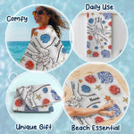 Wonderful Summer With Grandma - Family Personalized Custom Beach Towel - Summer Vacation Gift For Family