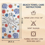 Wonderful Summer With Grandma - Family Personalized Custom Beach Towel - Summer Vacation Gift For Family