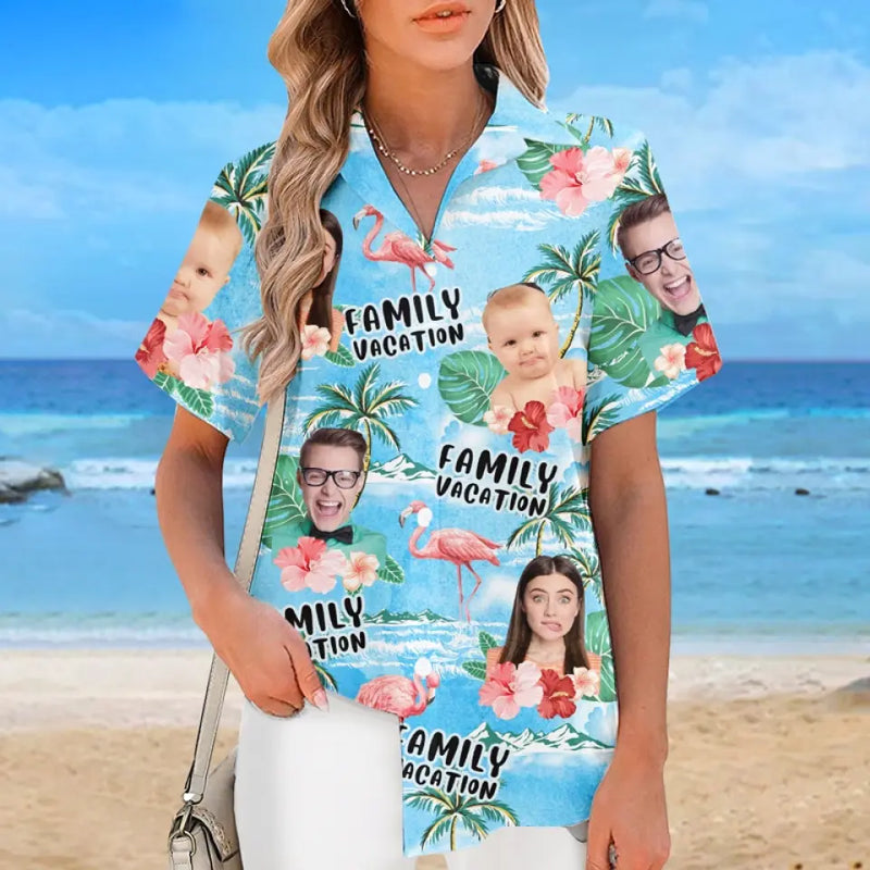Custom Photo We Are Ready For Our Family Trip - Family Personalized Custom Unisex Tropical Hawaiian Aloha Shirt - Summer Vacation Gift For Family