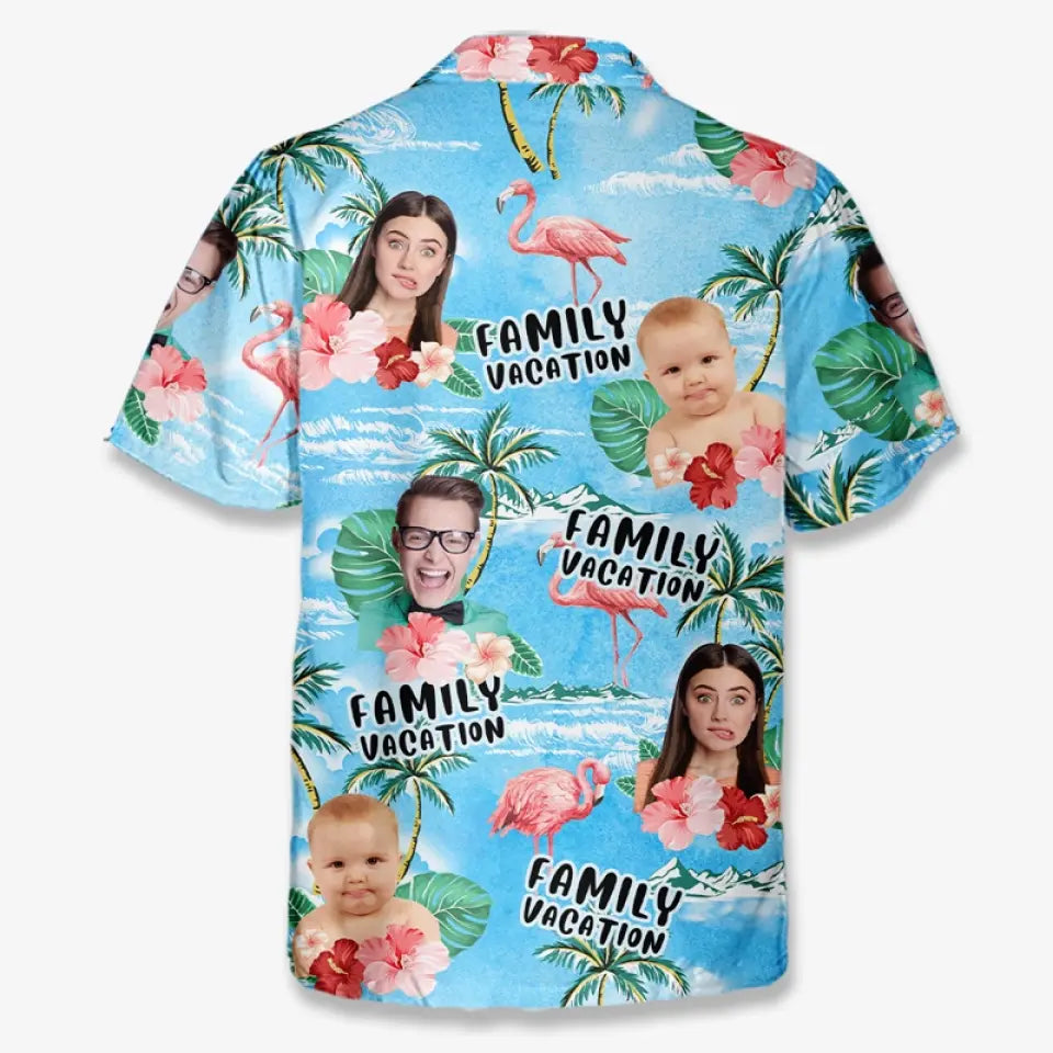 Custom Photo We Are Ready For Our Family Trip - Family Personalized Custom Unisex Tropical Hawaiian Aloha Shirt - Summer Vacation Gift For Family Members