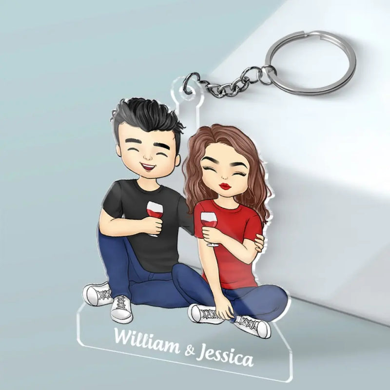My Forever And Always, My Life Partner - Couple Personalized Custom Shaped Acrylic Keychain - Gift For Husband, Wife, Couple