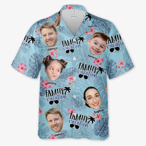 Photo personnalisée L'été a été notre meilleure saison - Chemise hawaïenne tropicale unisexe personnalisée pour la famille - Cadeau de vacances d'été, cadeau pour les membres de la famille